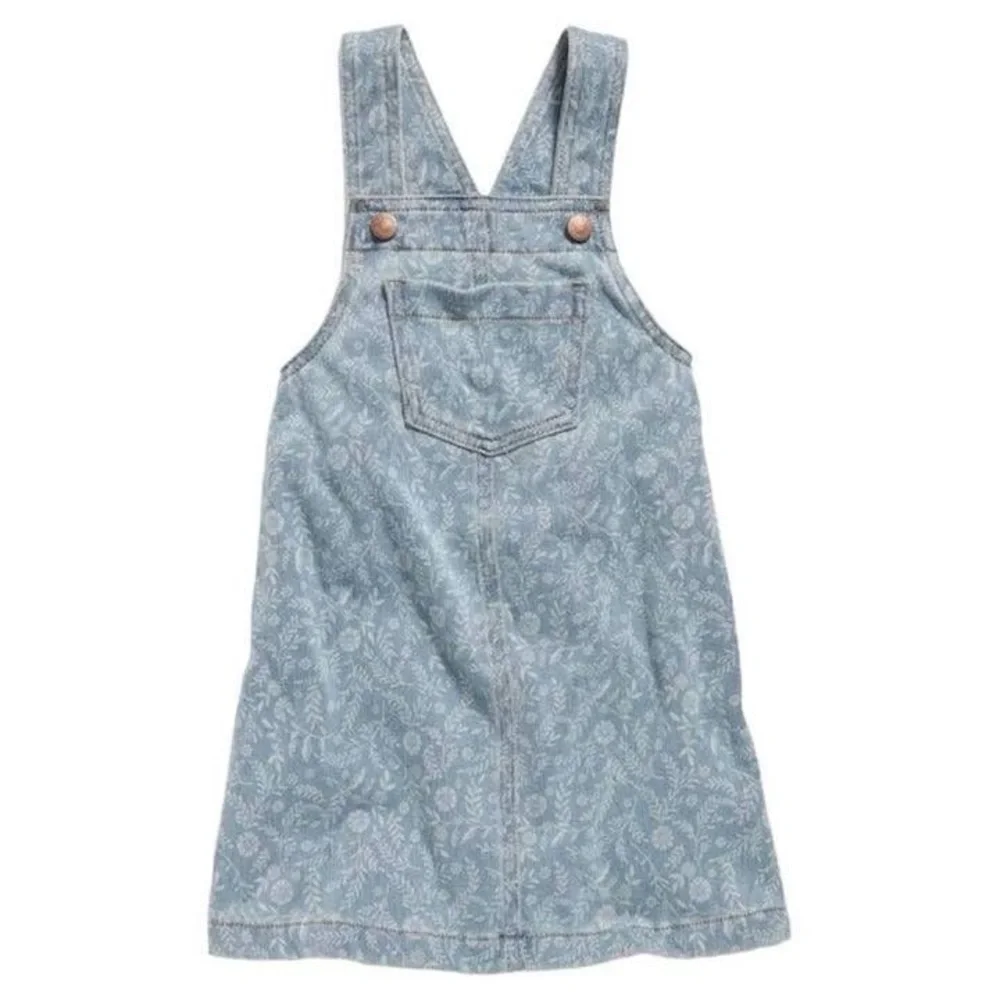 NWT Old Navy Prairie Floral Overall Denim Dress